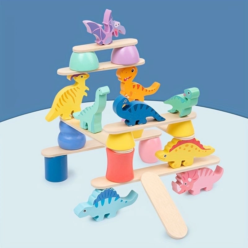 Montessori Dinosaur Stacking Toys for Kids-2Y 