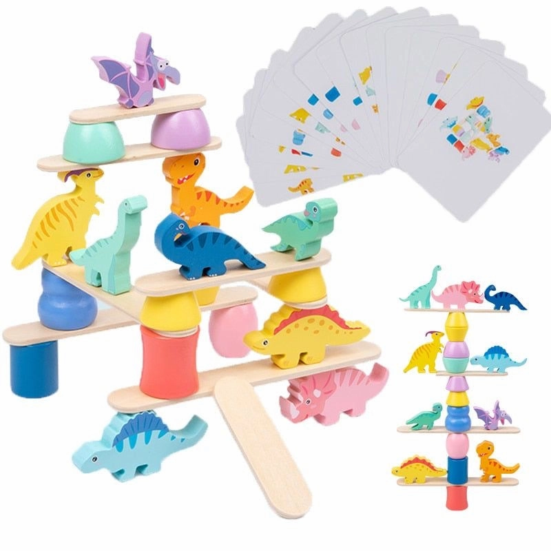Montessori Dinosaur Stacking Toys for Kids-2Y 