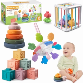 Montessori Infant Toy Set - Develops Skills & Stimulates Senses