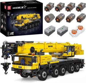 Mould King 17073 Engineering Truck Construction Set, Remote Control LTM 1110 Crane Building Block (3218 Pieces), Assembly STEM Heavy-Duty Car Brick Toys with Motors for Kids/Adult 14 