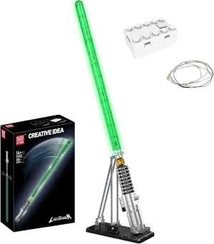Mould King Full Size Lightsaber, 10140 LED Light Saber Building Set with Stand, Lightsabers for Dueling, Rechargeable Lightsaber Block Toy for Adults, Kids (1126 PCS)