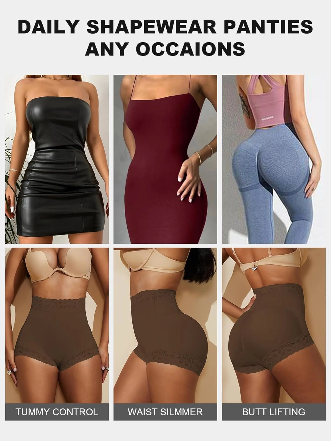 MOVWIN Tummy Control Shapewear Fajas Colombianas Moldeadoras Underwear Curvy Faja Shorts Butt Lifting Panties for Women