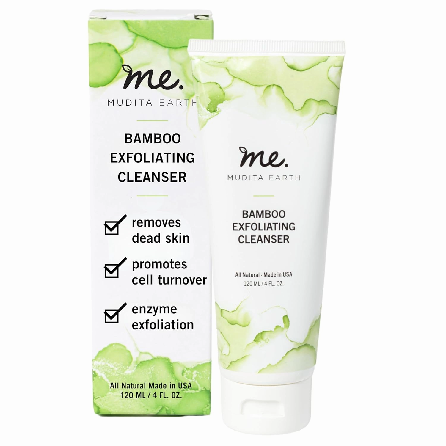Mudita Earth Microdermabrasion Facial Scrub: for Acne and Sensitive Skin, Micro Dermabrasion, Organic Bamboo Powder Scrub with Lactic Acid
