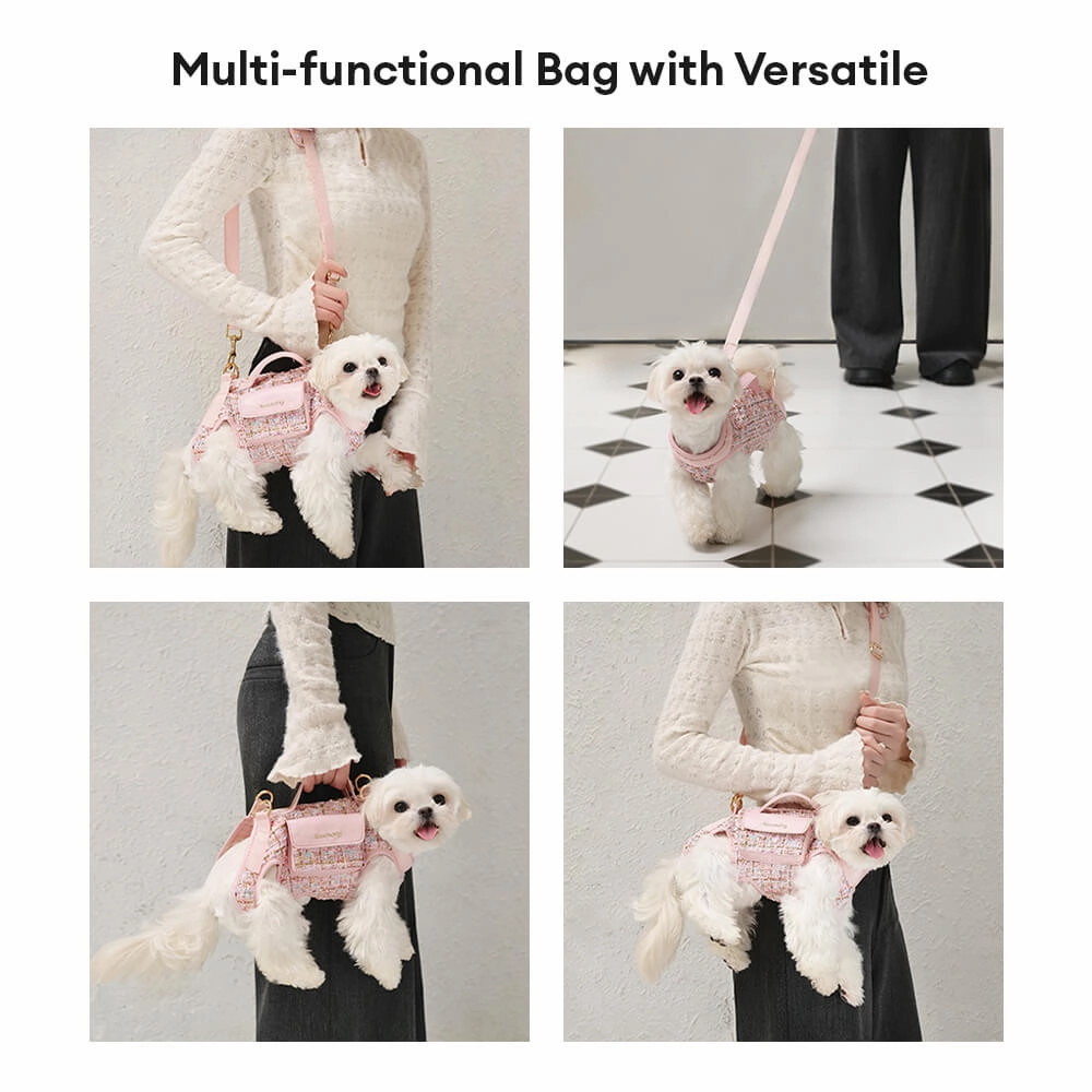 Multifunctional Carrier & Walk Vest Dog Harness Backpack for Small Dog