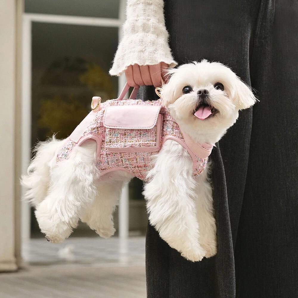 Multifunctional Carrier & Walk Vest Dog Harness Backpack for Small Dog