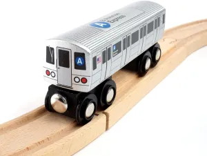 MUNI PALS Munipals New York City Subway Wooden Railway (B Division) A Train/8 Avenue Express–Child Safe and Tested Wood Toy Train