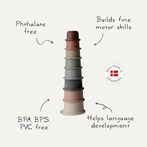 mushie Stacking Cups Toy | Made in Denmark (Original)