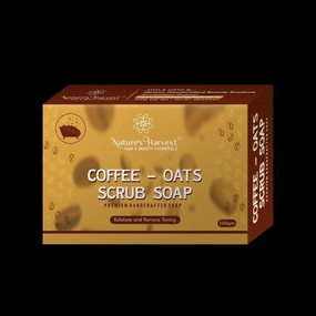 N.ATURE'S HARVEST Coffee-Oats Scrub Soap Exfoliating & Tan Removal Handmade Soap (100g)