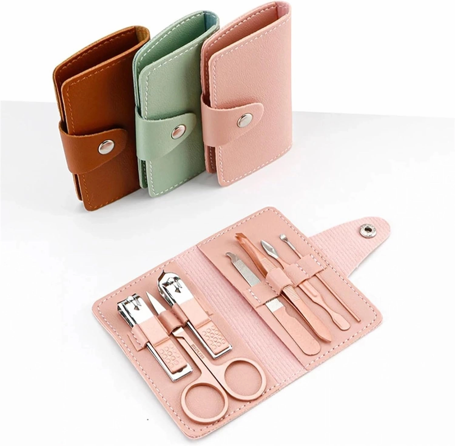 Nail Clipper Set 7-Piece Nail Clipper Set Complete Set of Household Nail Clippers Manicure and Beauty Tools Portable Nail Clipper Set Manicure Set(Green)