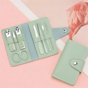 Nail Clipper Set 7-Piece Nail Clipper Set Complete Set of Household Nail Clippers Manicure and Beauty Tools Portable Nail Clipper Set Manicure Set(Green)
