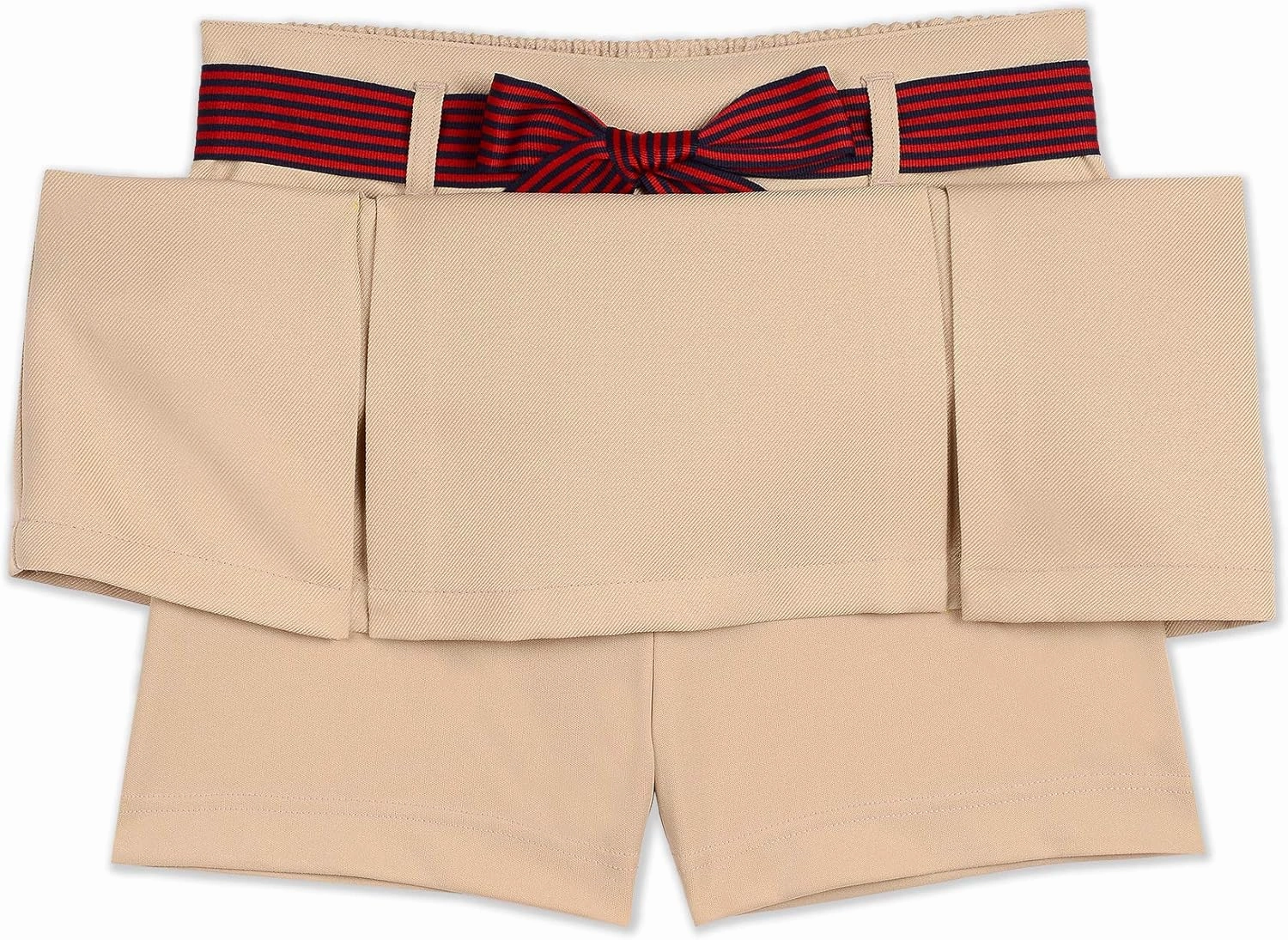 Nautica Girls' School Uniform Pleated Pull-on Scooter Skirt with Undershorts, Knit Waistband