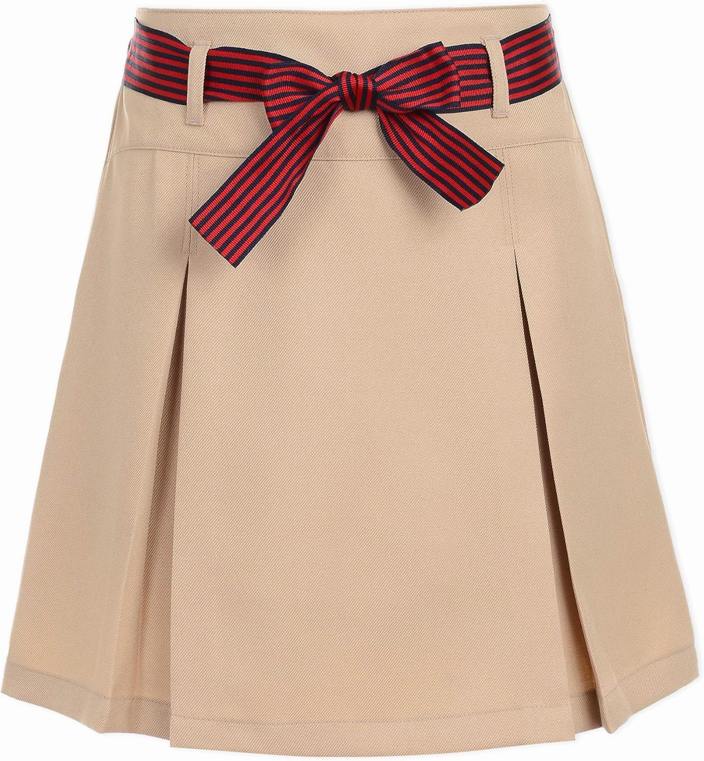 Nautica Girls' School Uniform Pleated Pull-on Scooter Skirt with Undershorts, Knit Waistband