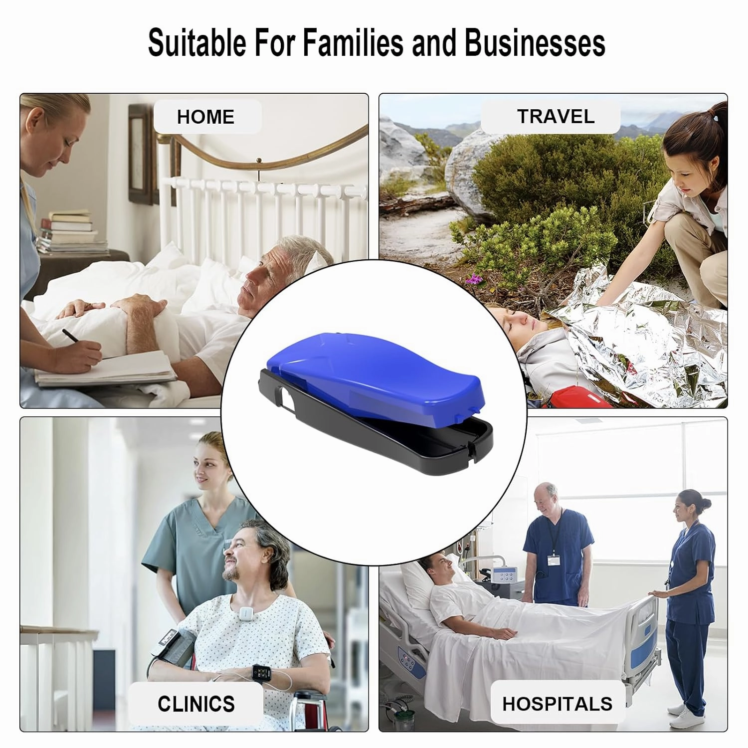 Needle Clipper for Insulin Syringe, Portable Sharps Container for Disposal Sharps, Compatible with 28-32Ga Syringe Needle, Fit Home and Travel (2, Blue)