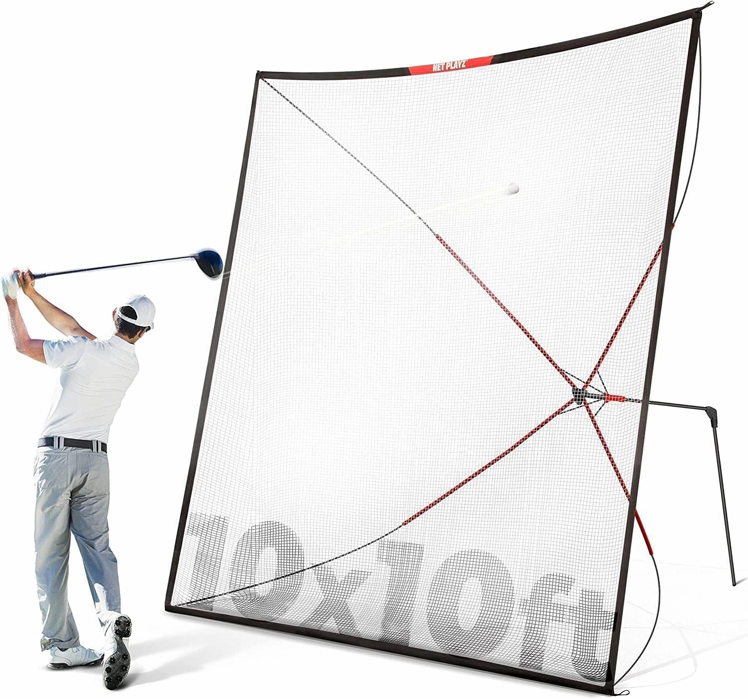 NET PLAYZ Golf Practice Auto Return Net,10Ftx10Ft, Quick Set-up, Multi-Angle Adjustment, Golf Rebound net, Outdoor Training net (NOG001402028)