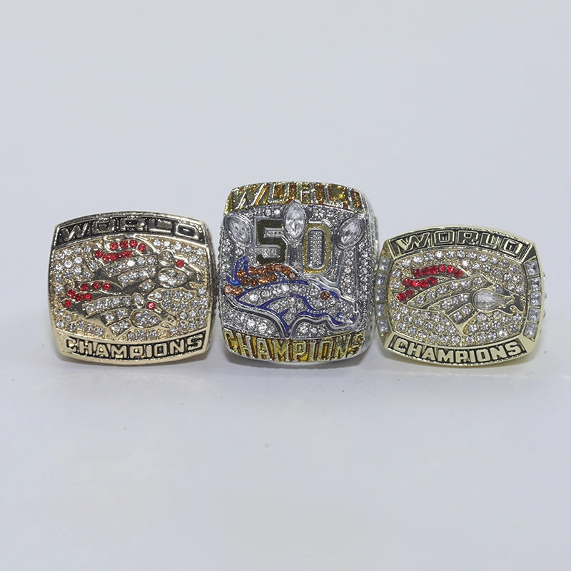 NFL Denver Broncos championship rings set of 3