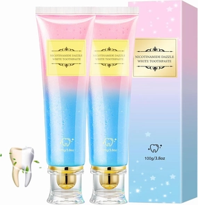 Niacinamide Whitening Toothpaste,Niacinamide Intensive Natural Gentle Care Clean，Improves Gum, Fresh Breath -Cherry Blossom Peach Flavor(2PC)