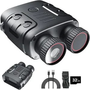 Night Vision Binoculars,2.5K Infrared Night Vision Goggles with 32GB TF Card, 5X Digital Zoom, 3800mAh Rechargeable Battery, for Camping, Travel, Surveillance