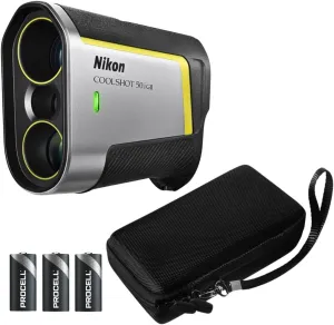 Nikon 6x22 CoolShot 50i GII Golf Laser Rangefinder Bundle with Travel Storage Case and (3-Pack) Batteries