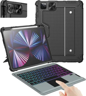 Nillkin Keyboard Case for iPad Pro 11(1st/2nd/3rd/4th Gen) & iPad Air 5th/4th Generation case with Keyboard, Magic Trackpad, Detachable Keyboard with 7 Backlight Colors,Black