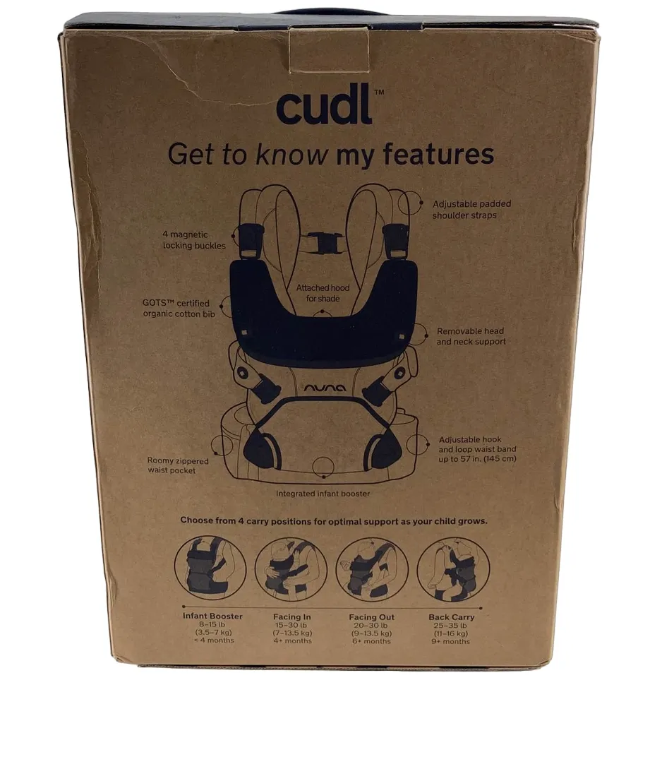 Nuna Cudl Baby Carrier, Softened Thunder