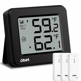 OBET Indoor Outdoor Thermometer Wireless with 3 Sensors Digital Thermometer 500Ft Remote Temperature Monitor for House Home Room Patio