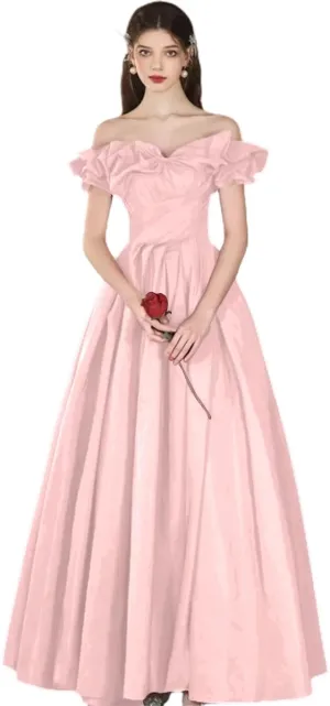 Off The Shoulder Strapless Prom Dress for Women A Line Long Elegant Evening Ball Gown 2025