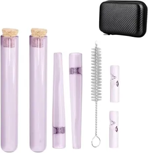 On The go Travel Case Accessory - Water Resistant Case - Glass Accessories with Included Tubes, Tips, and More (Pink)