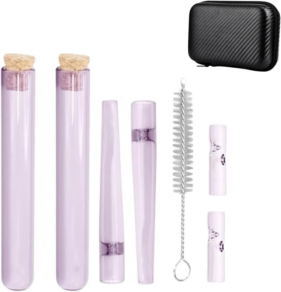 On The go Travel Case Accessory - Water Resistant Case - Glass Accessories with Included Tubes, Tips, and More (Pink)
