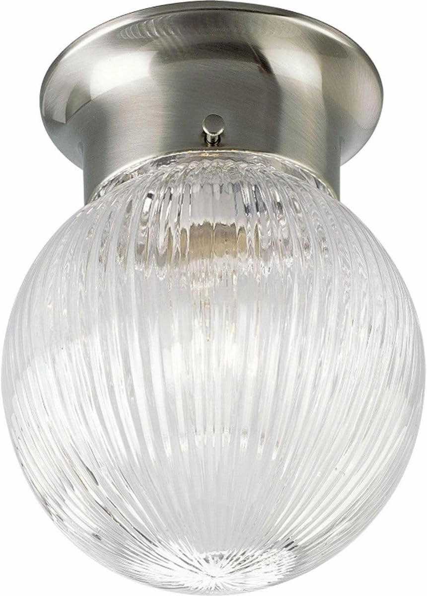 One-Light Glass Globe 6-3/8" Close-to-Ceiling