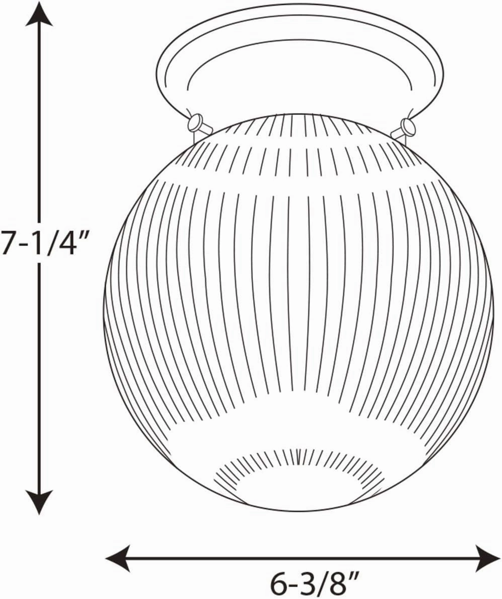 One-Light Glass Globe 6-3/8" Close-to-Ceiling