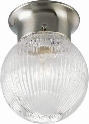 One-Light Glass Globe 6-3/8" Close-to-Ceiling
