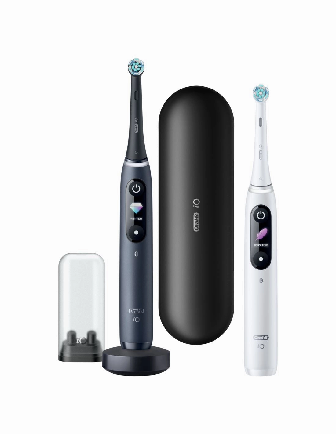 Oral-B Electric Toothbrush iO8 Series Duo Rechargeable, For adults, Number of brush heads included 2, Black Onyx/White, Number of teeth brushing modes 6