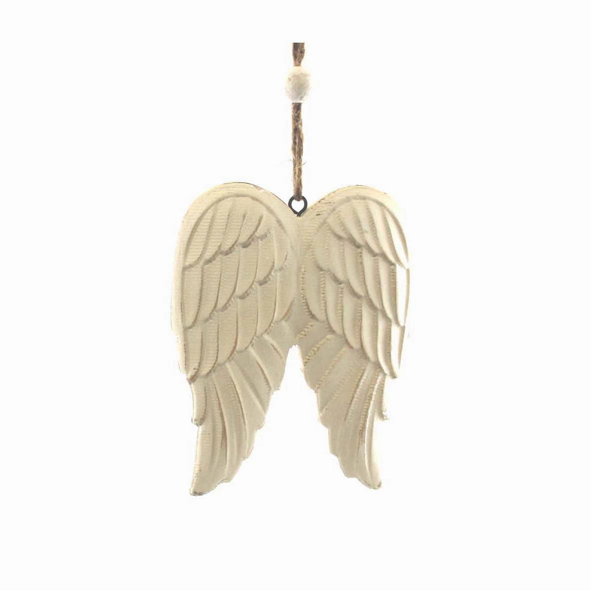 Painted Wood Angel Wings Ornament
