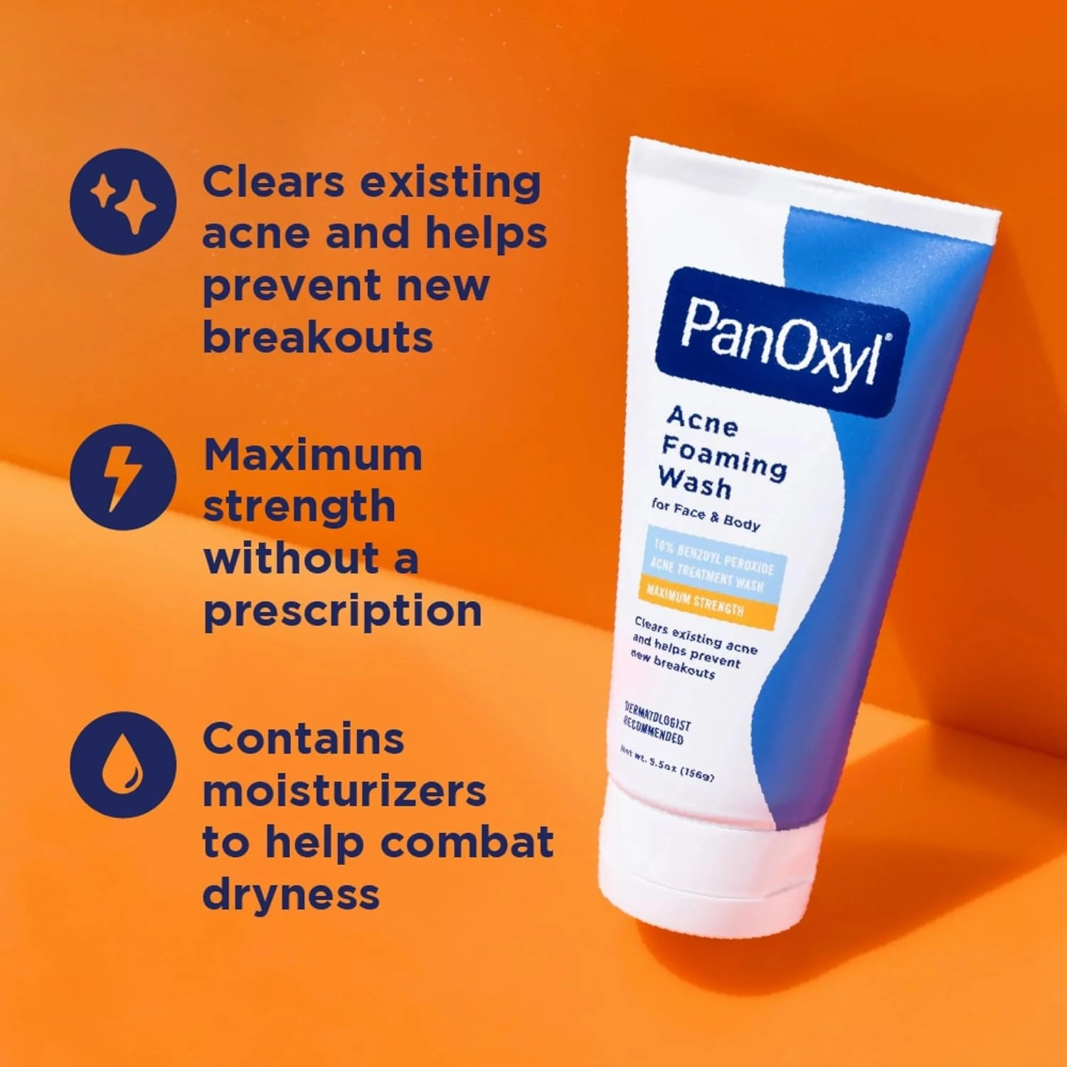 PanOxyl Acne Foaming Wash, 10% Benzoyl Peroxide 5.5 Ounce (Value Pack of 6)