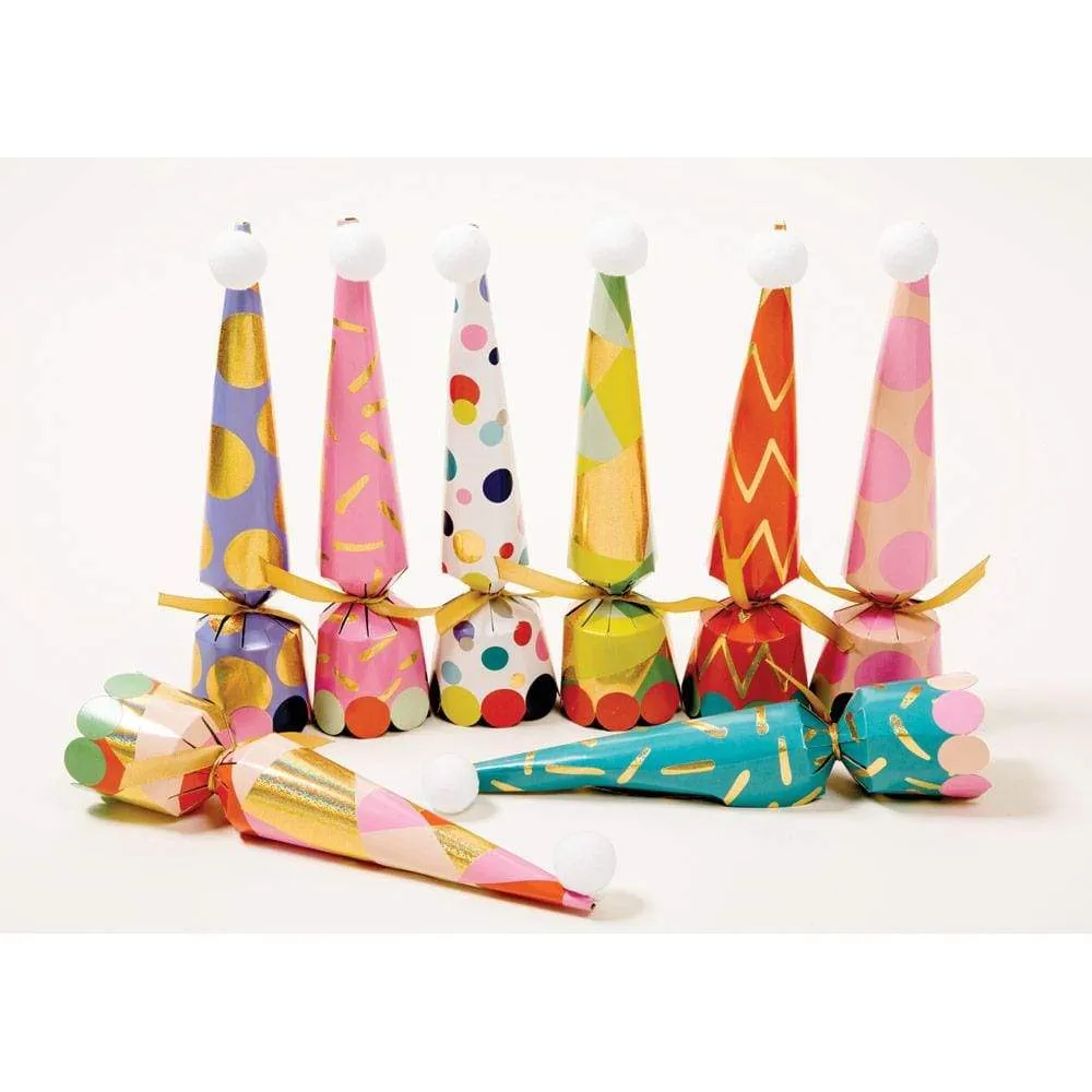 Party Hats Cone Celebration Crackers - 8 Per Box