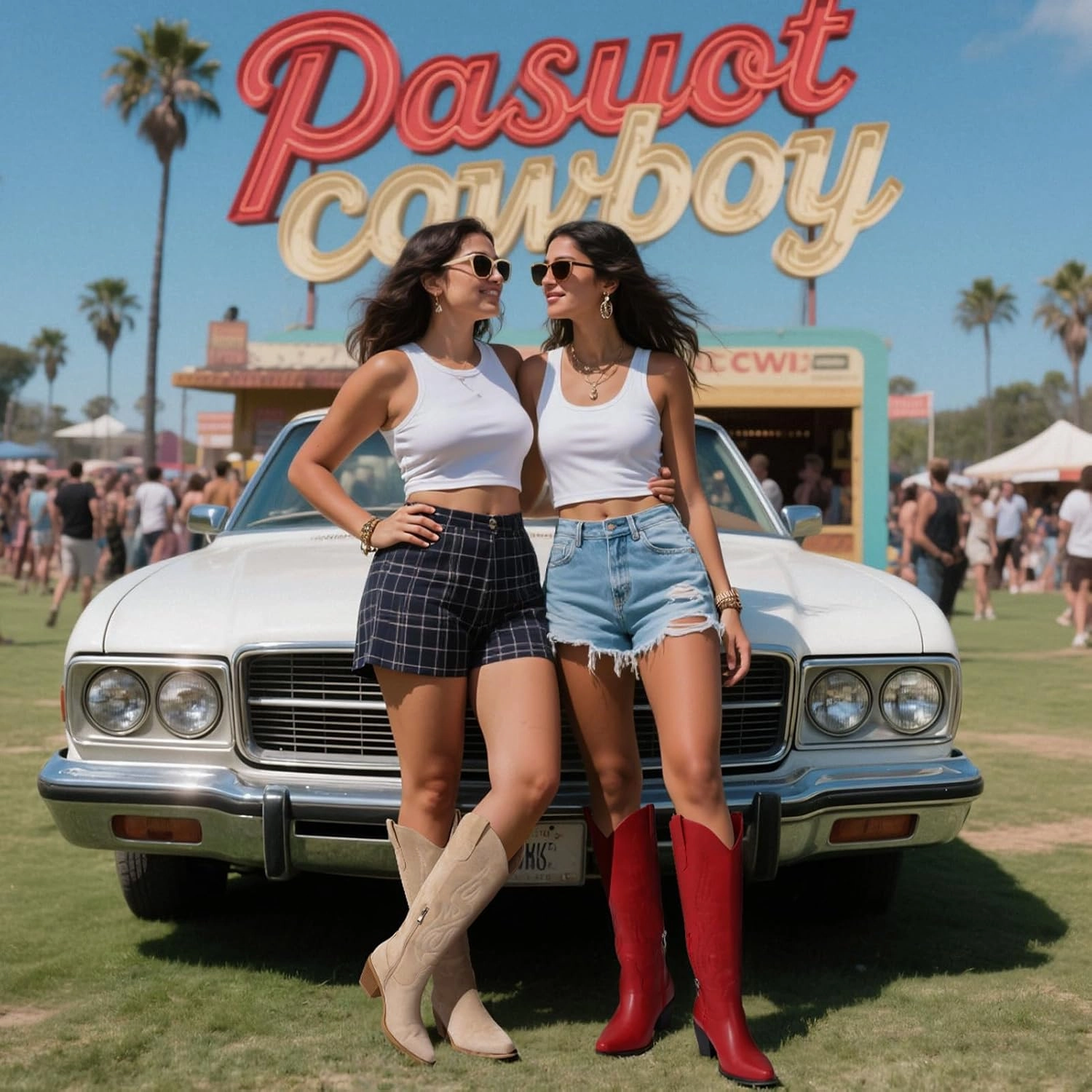 Pasuot Western Cowboy Boots for Women - Knee High Wide Calf Cowgirl Boots with Classic Embroidered, Slip On Pointed Toe Chunky Heel Fashion Retro Classic Pull On Tall Boot for Girls Ladies Fall Winter