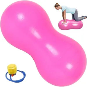 Peanut Ball, Anti Burst Thicken PVC Peanut Exercise Ball, 35.4x17.7 Balance with a Air Pump, Portable