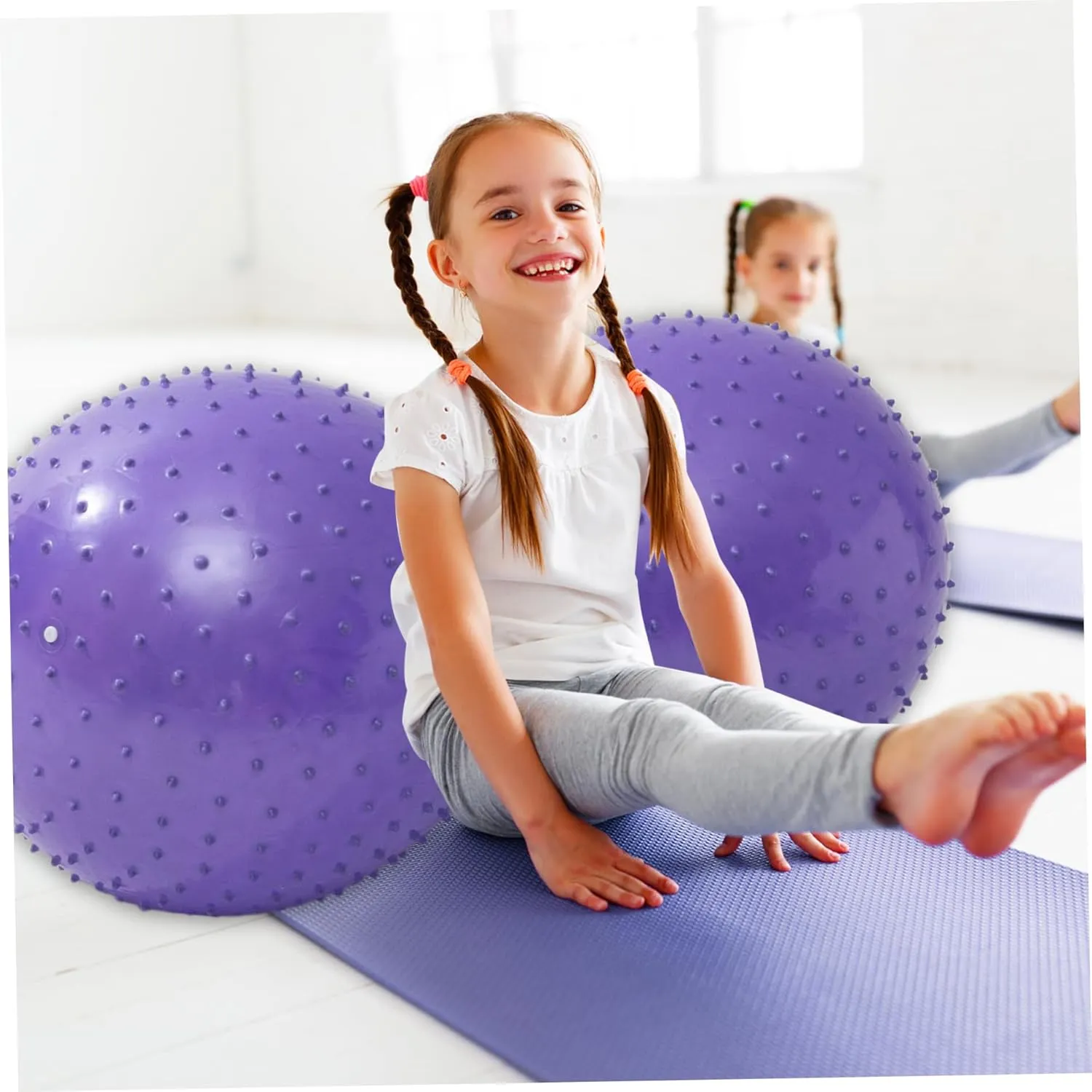 Peanut Ball, Thicken Anti Burst Pregnancy Exercise Ball for Labor Birthing, Portable Peanut Massage with Air Pump for Kids, 35x18
