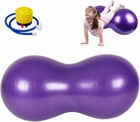 Peanut Ball 35x18 Inch Anti Burst Peanut Exercise Ball with a Air Thicken PVC Peanut Ball for Kids Therapy Pregnancy Portable Yoga Ball for Home Gym Fintness Peanut Exercise BallPeanut BallPe