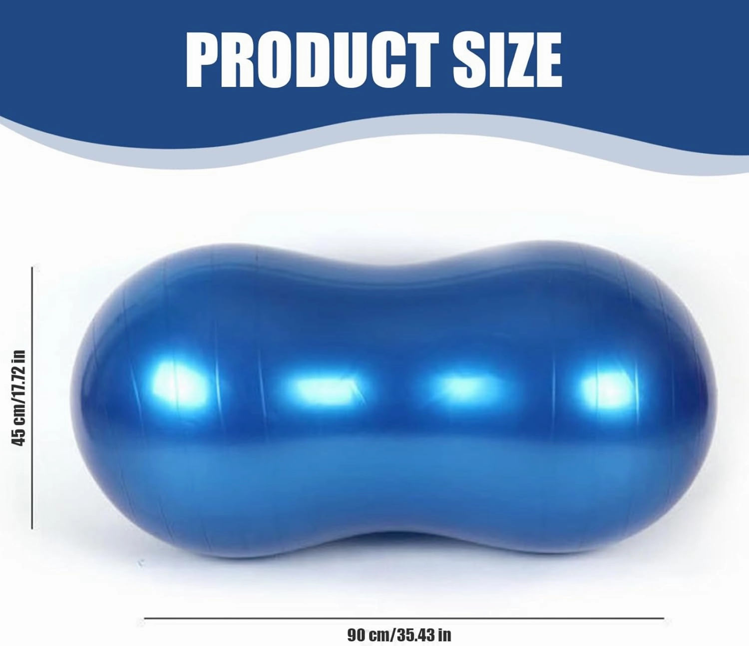 Peanut Ball, Anti Burst Thicken Pvc Peanut Exercise Ball 35.4x17.7" Balance Ball with a Air Pump Portable Peanut Ball Pregnancy Ball Birthing Ball for Kids Therapy Pregnancy Yoga, Home & Gym, Blue