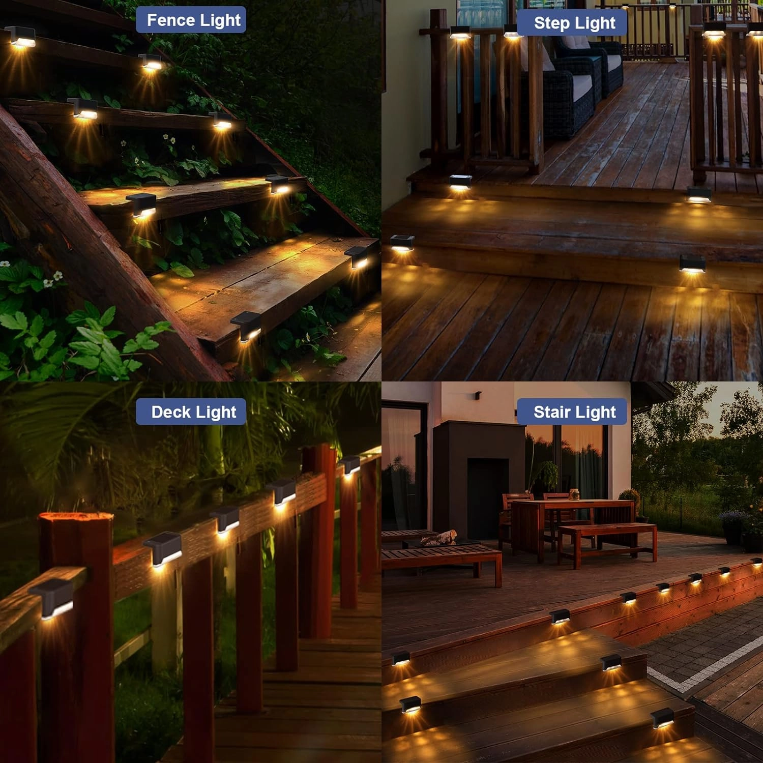 pearlstar Solar Deck Lights Outdoor,24 Pack Solar Deck Lights Outdoor Waterproof Led,for Stairs,Step,Fence,Yard,Patio,Driveway,Pathway,Yard,Backyard and Garden(Brown)