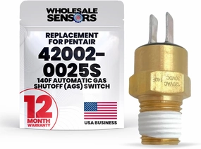 Pentair 42002-0025S Replacement 140F Automatic Gas Shutoff (AGS) Switch | Design for Pool & Spa Heater | Easy Installation Pool Maintenance Kit & Accessories | 18-Month Warranty & USA Support