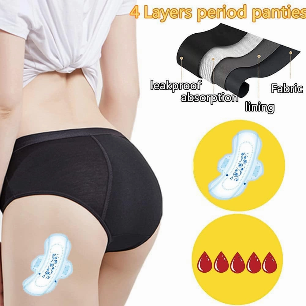 Period Underwear Heavy Flow Women 30ML Absorbent Leak Proof Panty Postpartum Pants Menstrual Panties Briefs