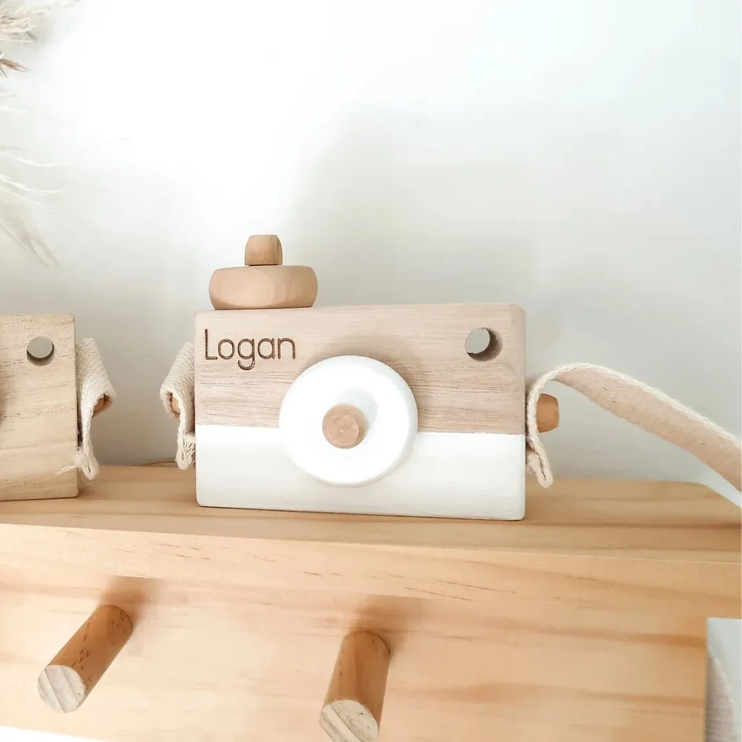 Personalized Wooden Camera Toy for Kids