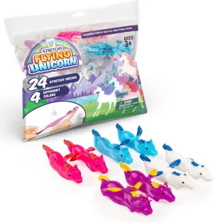 Pick A Toy Unicorn Favor Toys for Girls and Boys, 24 Pcs Rubber Finger Flicker Stretchy Slingshot for Kids, Birthday Goodie Bag, Unicorn Party Favors, Classroom Treasure Chest Treats