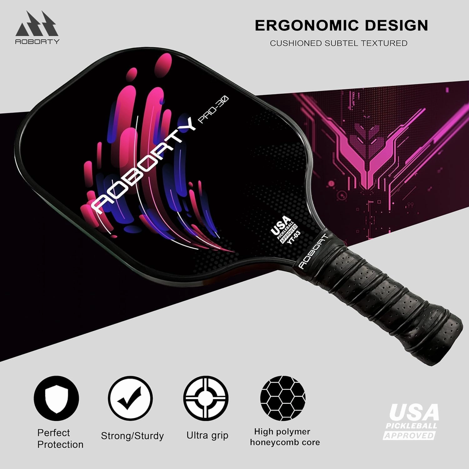Pickleball Paddles 4 Pack - USAPA Light Graphite Premium Rackets Fiber Face & Polymer Honeycomb Core Pickleball Set with 6 Outdoor Indoor Balls Including Portable Carry Bag