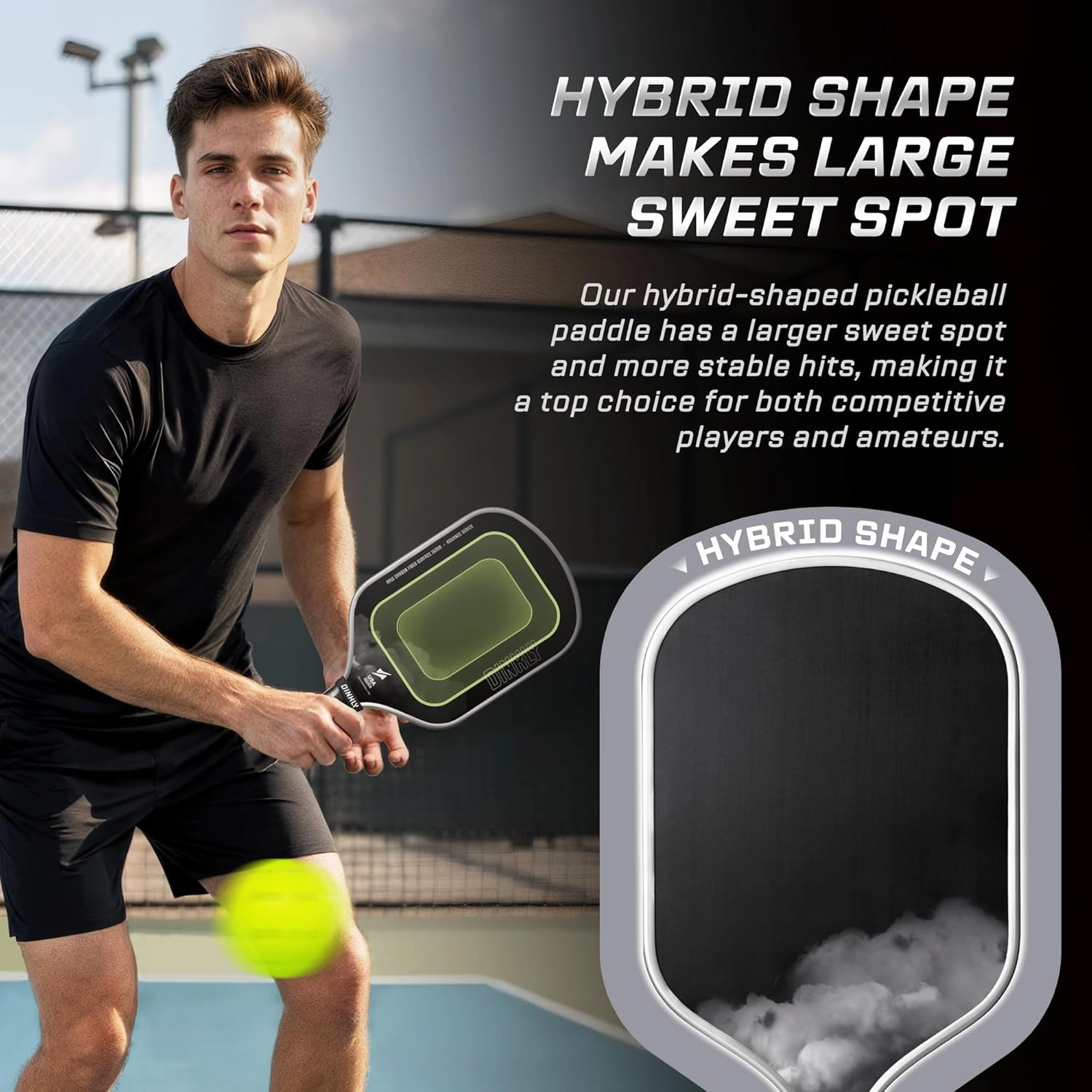 Pickleball Paddles Set of 2/4- USAPA Approved Graphite/Fiberglass Pickleball Racket, 2 Pickleball Rackets, 4 Balls and 1 Portable Carry Bag, Aesthetic Pickle Ball Set for Men Women Beginners