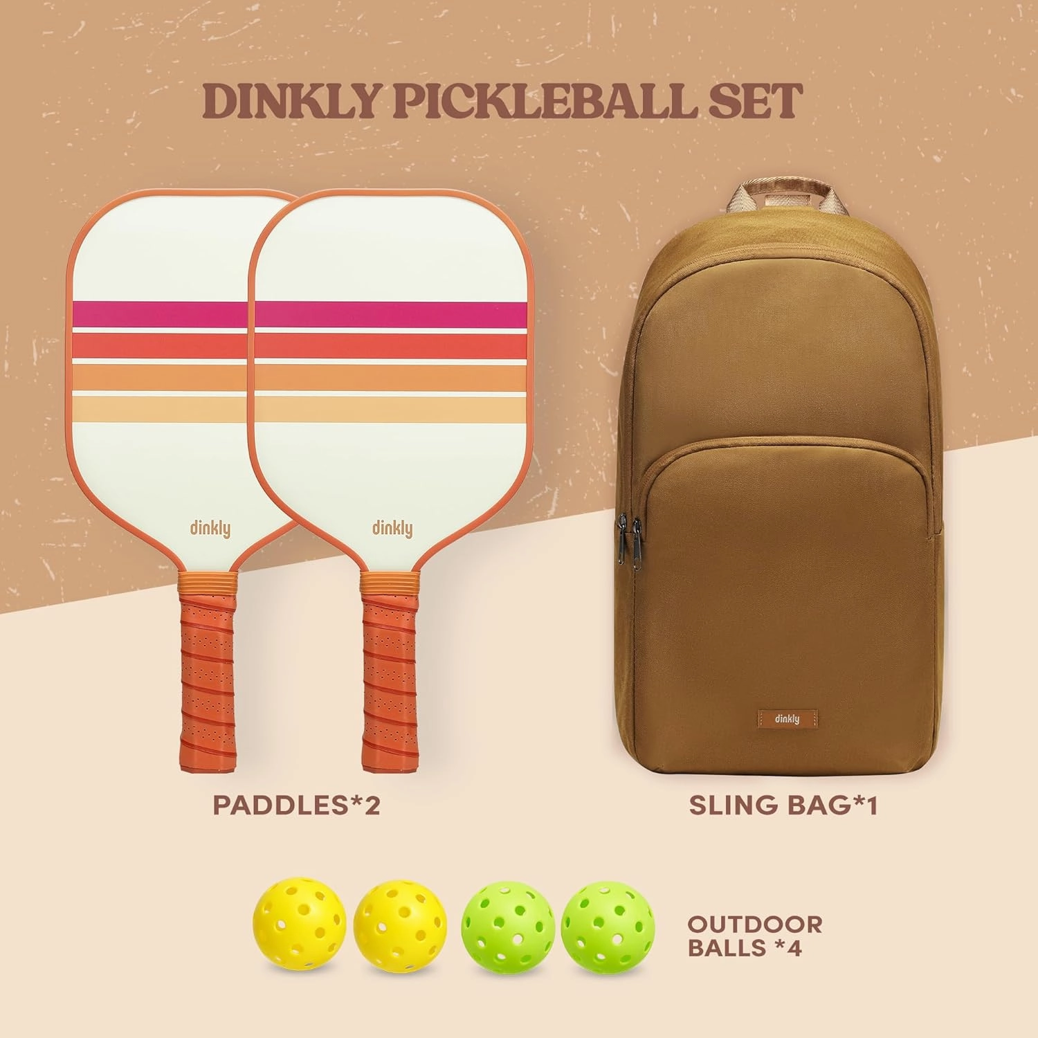 Pickleball Paddles Set of 2, USAPA Approved Graphite/Fiberglass Pickleballs Racket, 2 Rackets, 4 Balls and 1 Protable Carry Bag, Retro Pickle Ball Set for Men Women
