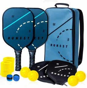 Pickleball Paddles Set with Bag and Covers - Lightweight Rackets with Composite Honeycomb Core, Premium Graphite Face, Covers, Extra Grips & 4 USAPA Approved Outdoor Balls