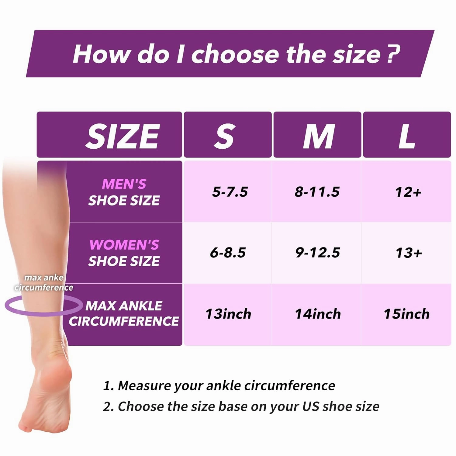 Plantar Fasciitis Night Splint Sock with Massage Ball for Tension Relief, Alleviate Pain from Plantar Fasciitis, Arch Pain, Heel Spur, Foot-drop and Achilles Tendonitis, Soft and Comfortable Foot Brace for Men and Women, Small-Purple